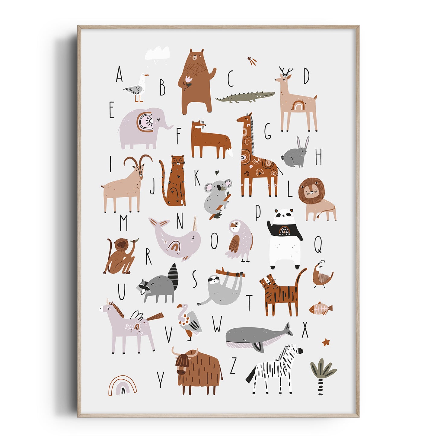 Animals Of The World Alphabet Poster