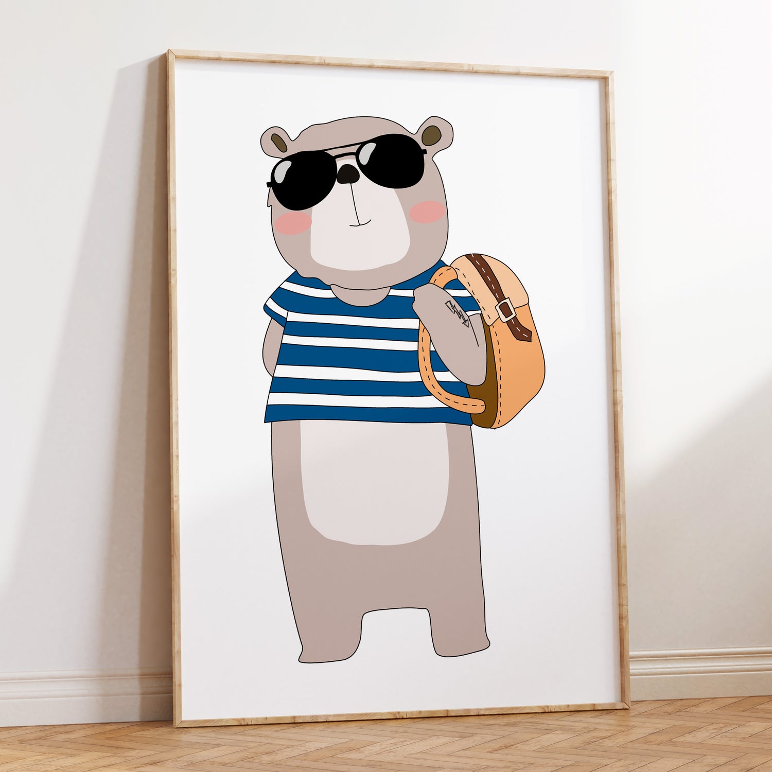 Hipster Bear Print