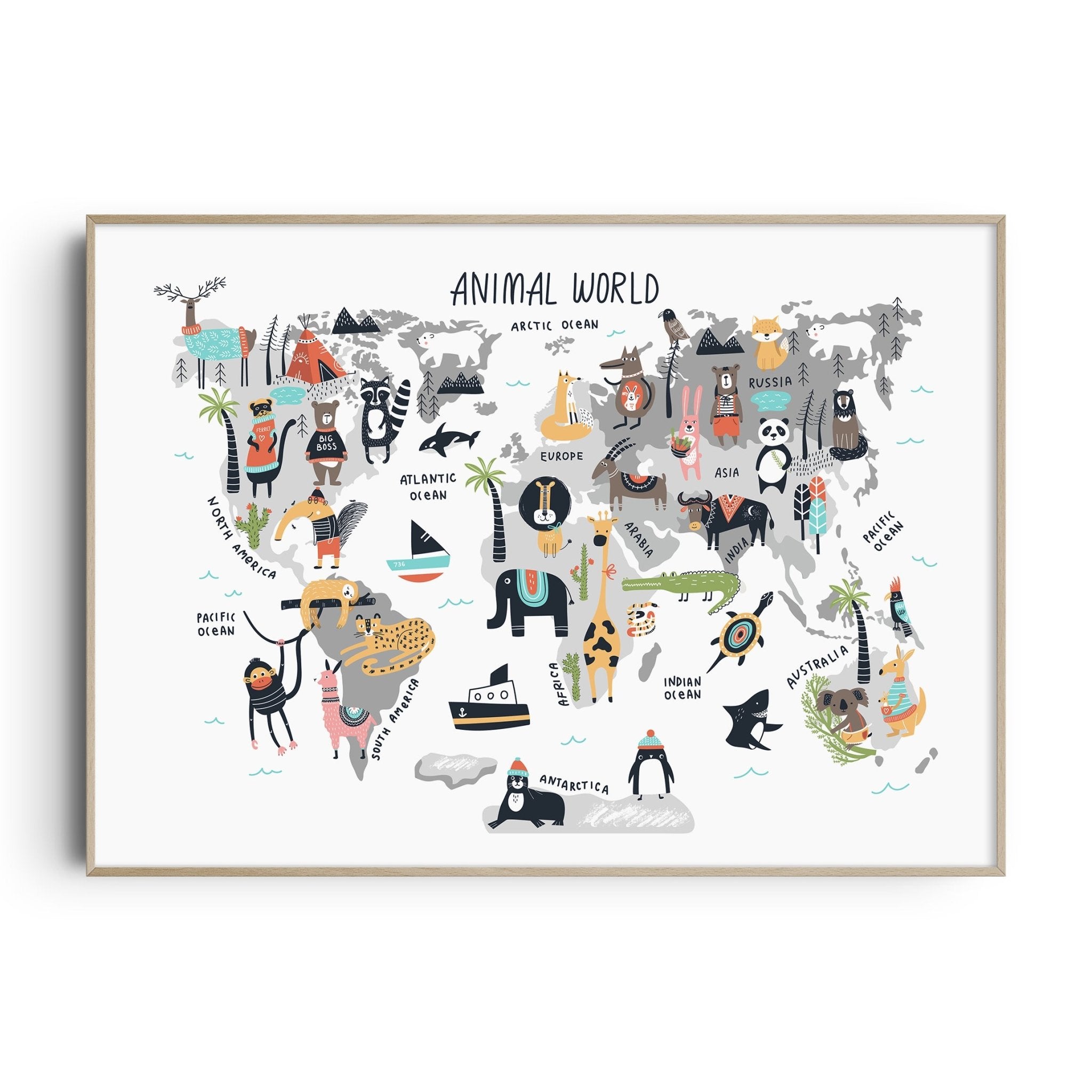 World Map Nursery Print | Playroom & Bedroom Wall Art | The Kids Print ...