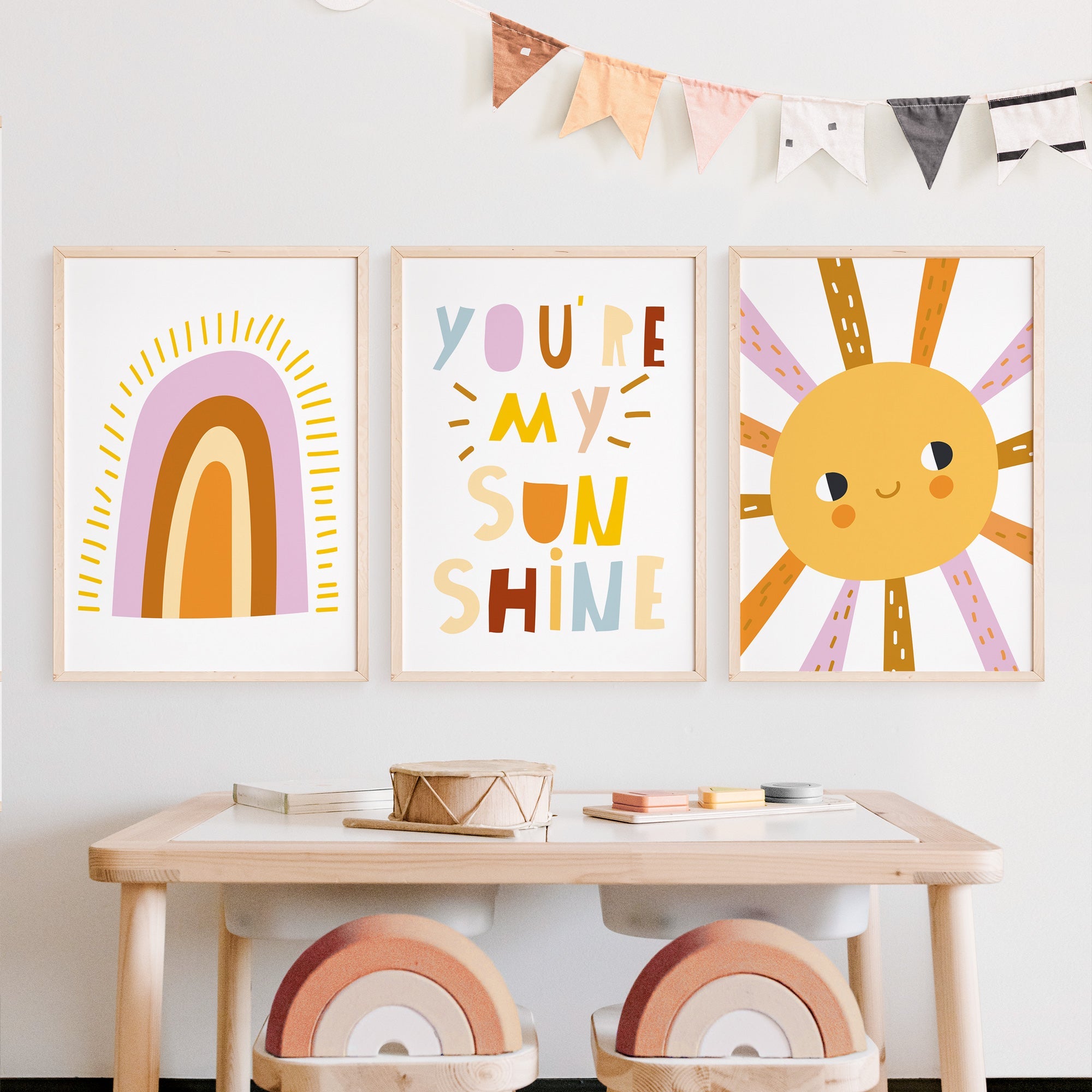 Rainbow wall art store nursery